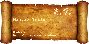 Mauker Itala névjegykártya